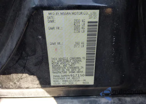 2015 Nissan Altima 2.5 S z USA, uszkodzony, nr VIN 1N4AL3AP8FN917150